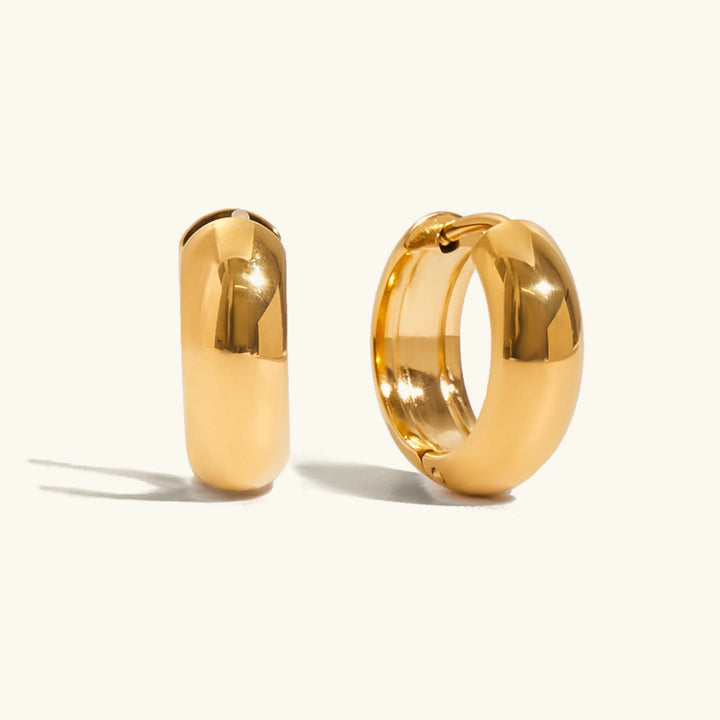 Gold Plated Stainless Steel Hoop Earrings 3 Piece Set for Women