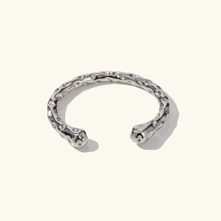 Gold-Plated Hammered Cuff Bracelet and Classic Design