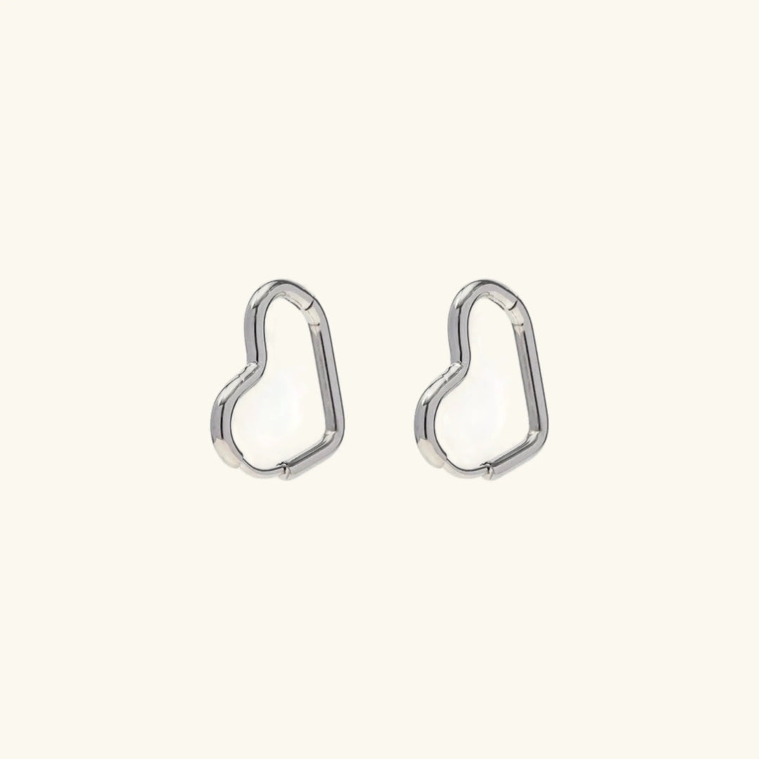 Gold-Plated Heart Hoops with Waterproof Stainless Steel