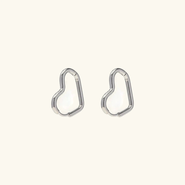 Gold-Plated Heart Hoops with Waterproof Stainless Steel