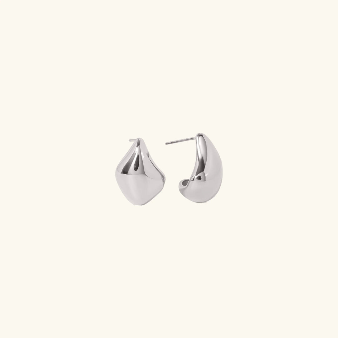 Gold-Plated Minimalist Bean-Shaped Drop Earrings