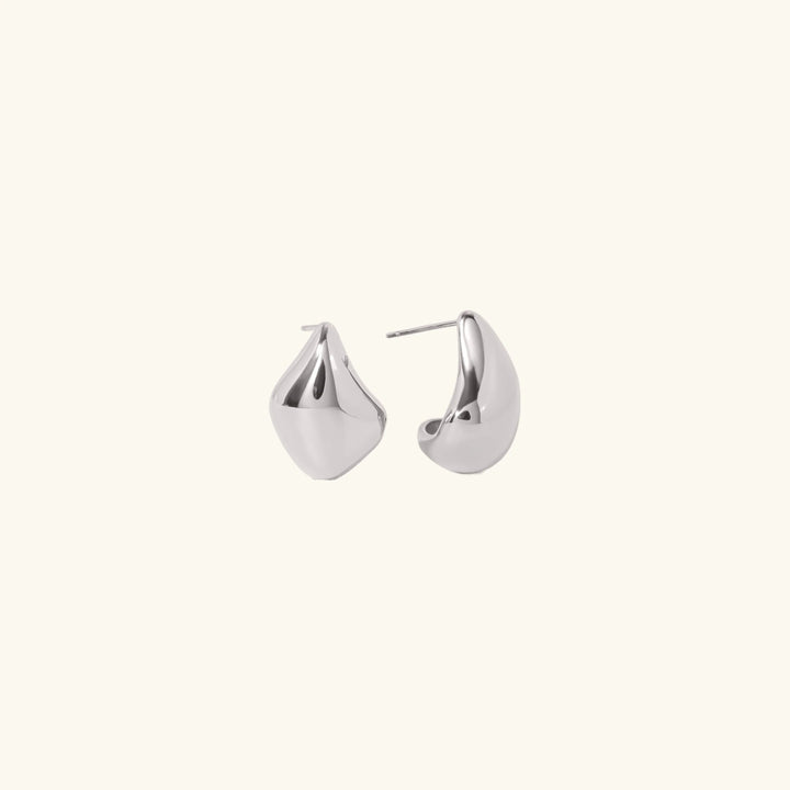Gold-Plated Minimalist Bean-Shaped Drop Earrings