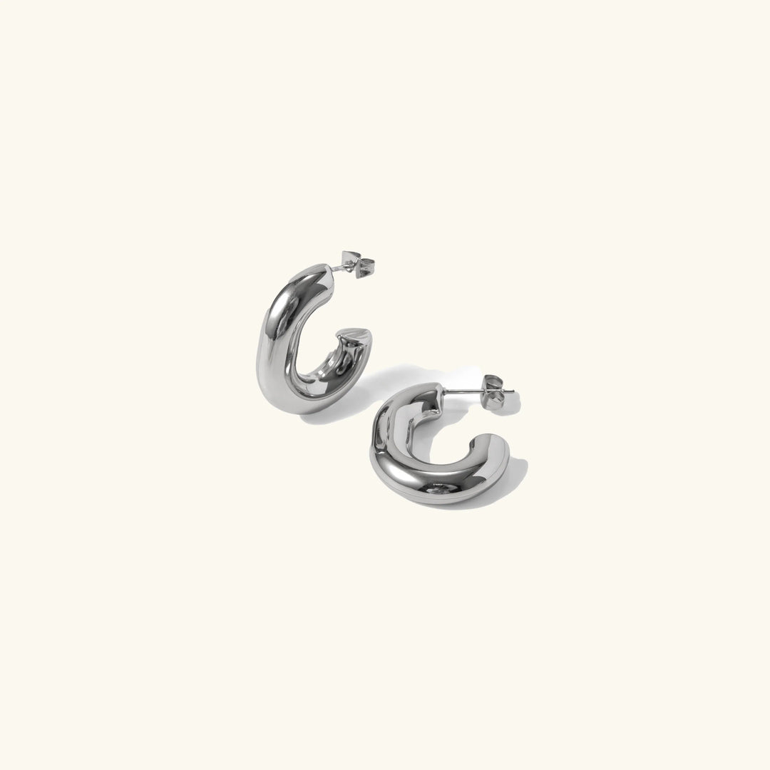Silver-Plated Hoop Earrings Timeless and Versatile