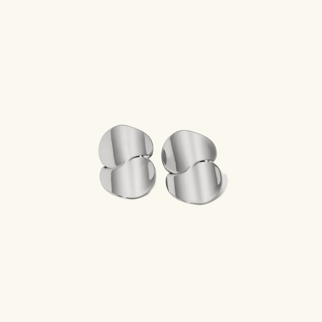 Gold-Plated Intertwined Disc Earrings Combine Sleek Design