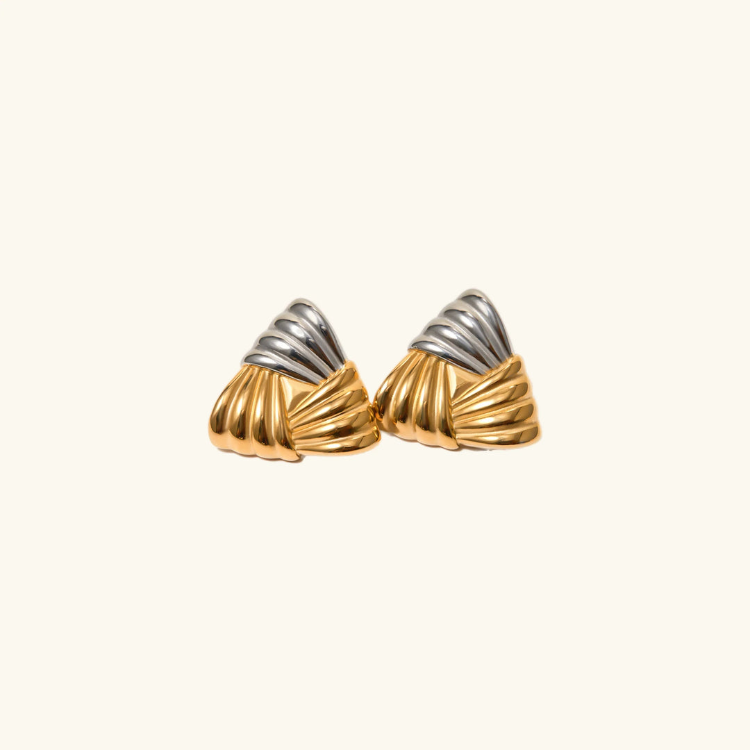 Gold-Plated Triangular Earrings with Sleek and Sophisticated Look