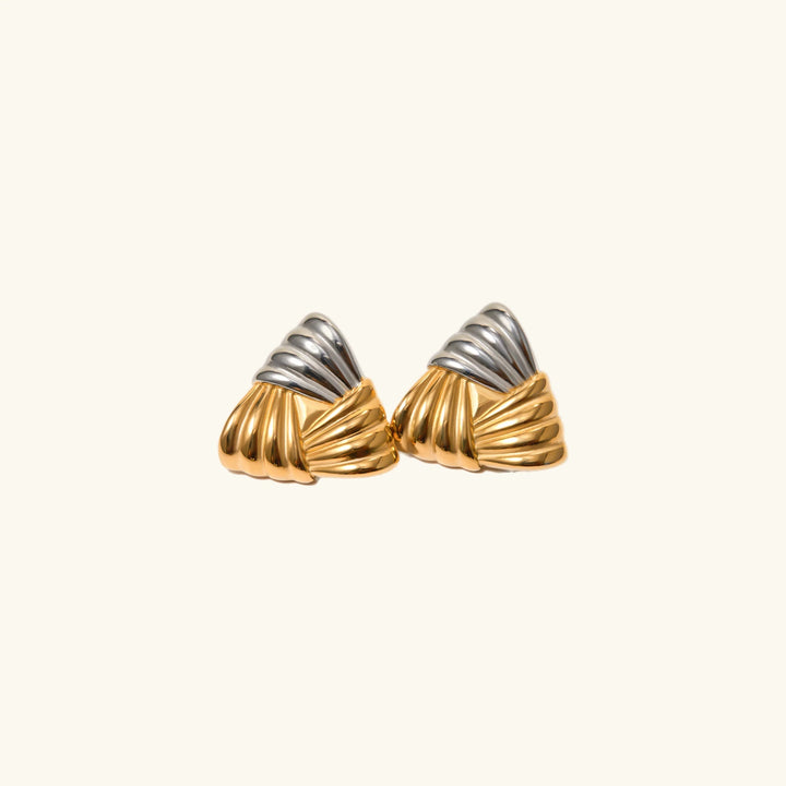 Gold-Plated Triangular Earrings with Sleek and Sophisticated Look