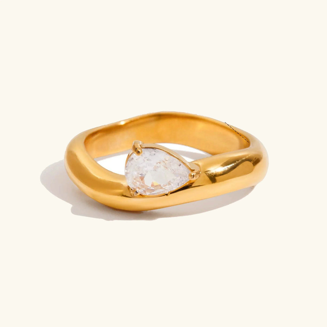 Gold Plated Cubic Zirconia Stackable Ring