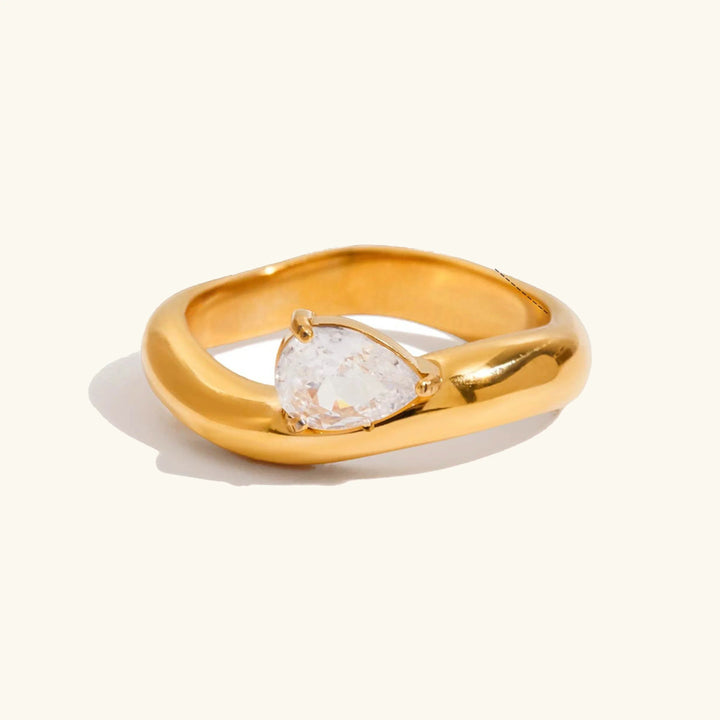 Gold Plated Cubic Zirconia Stackable Ring