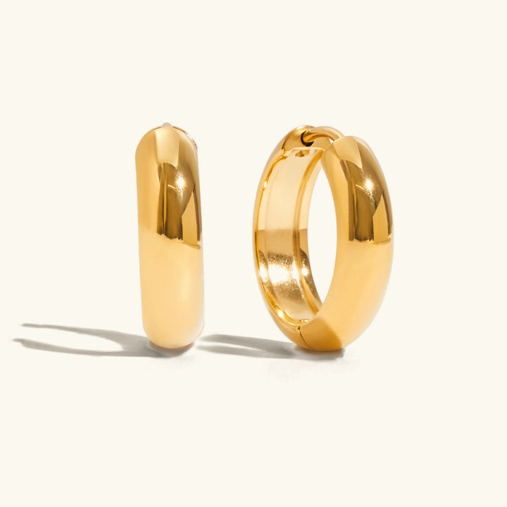 Gold Plated Stainless Steel Hoop Earrings 3 Piece Set for Women