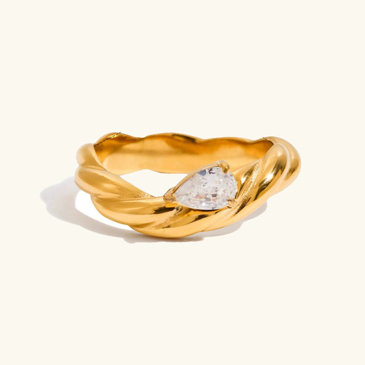 Gold Plated Cubic Zirconia Stackable Ring