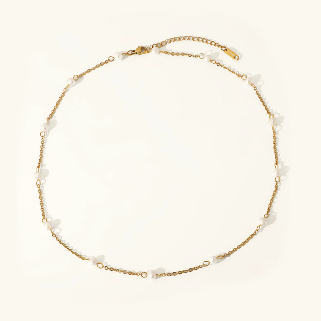 Gold Plated Faux Pearl Layered Necklace Set for Women