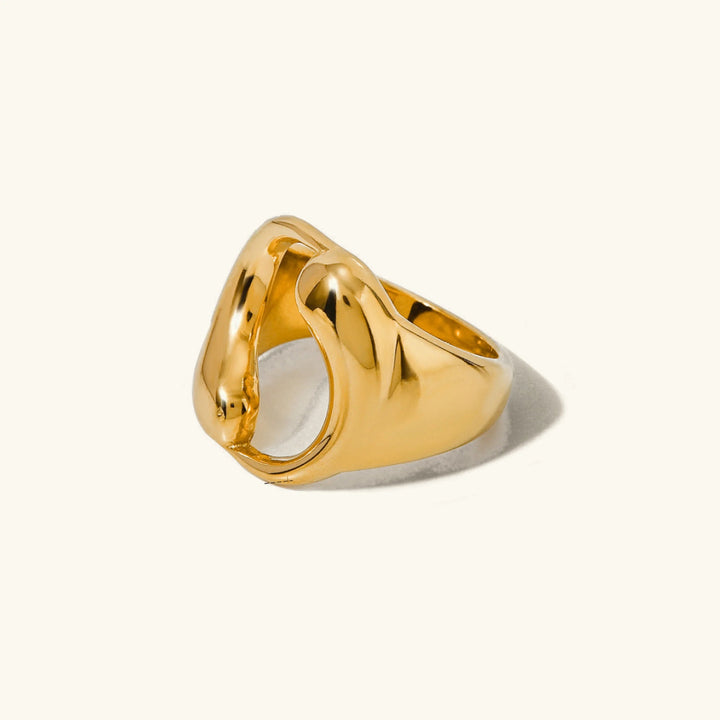 Gold-Plated Abstract Ring