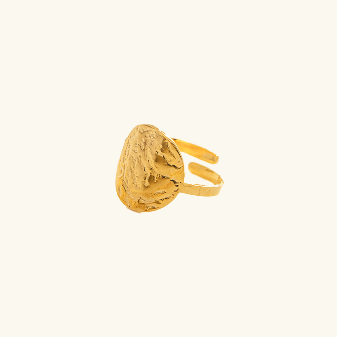 Gold-Plated Adjustable Ring with Stainless Steel