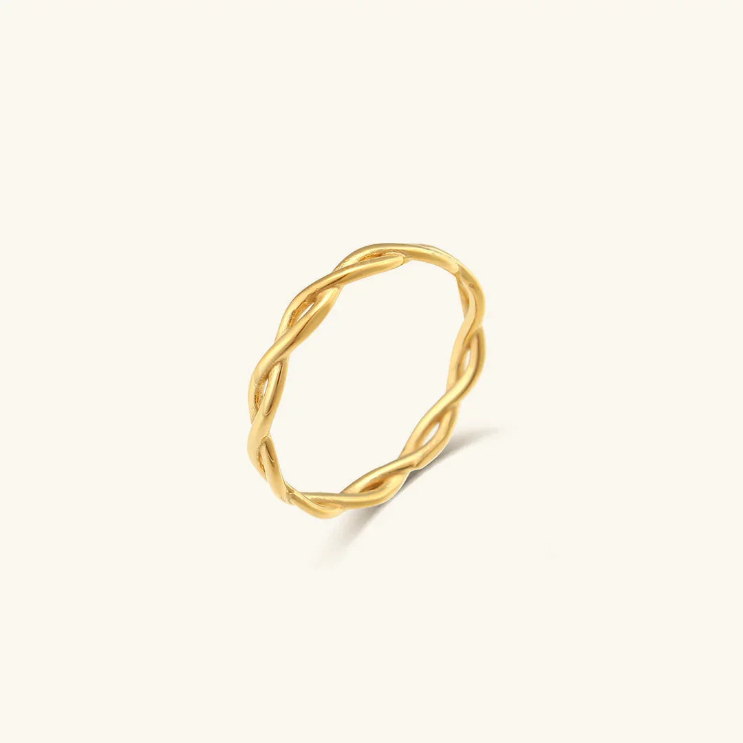 Gold-Plated Twisted Ring For Women
