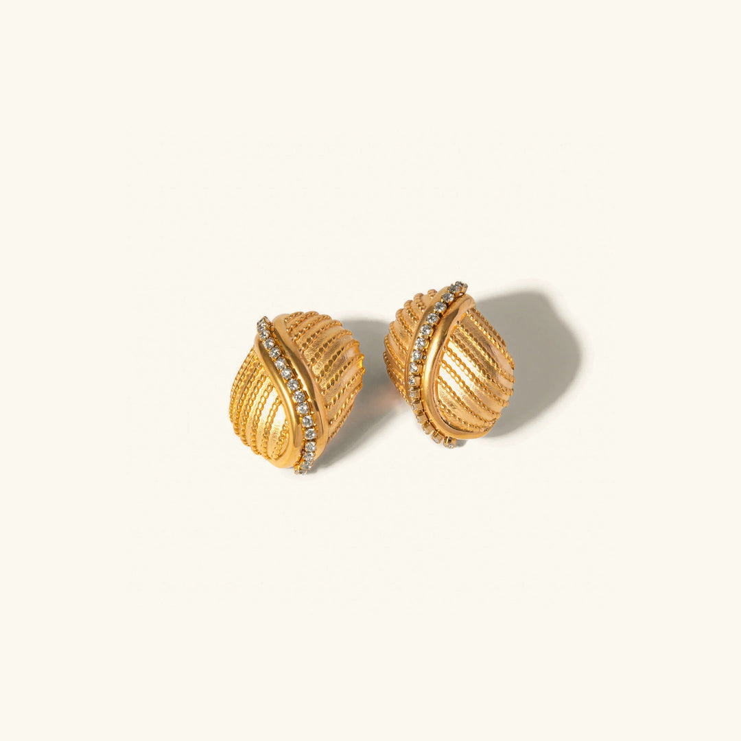 Gold-Plated Earrings with Cubic Zirconia