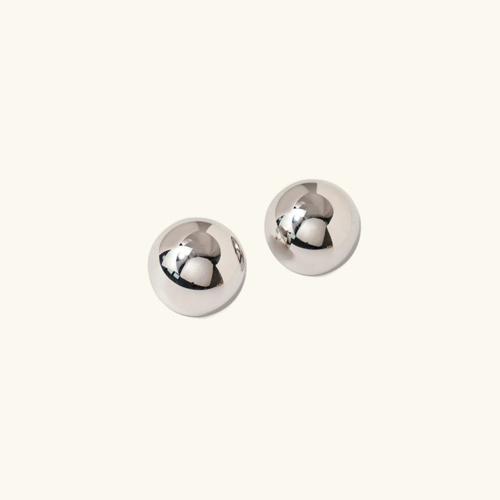Gold-Plated Chunky Round Stud Earrings