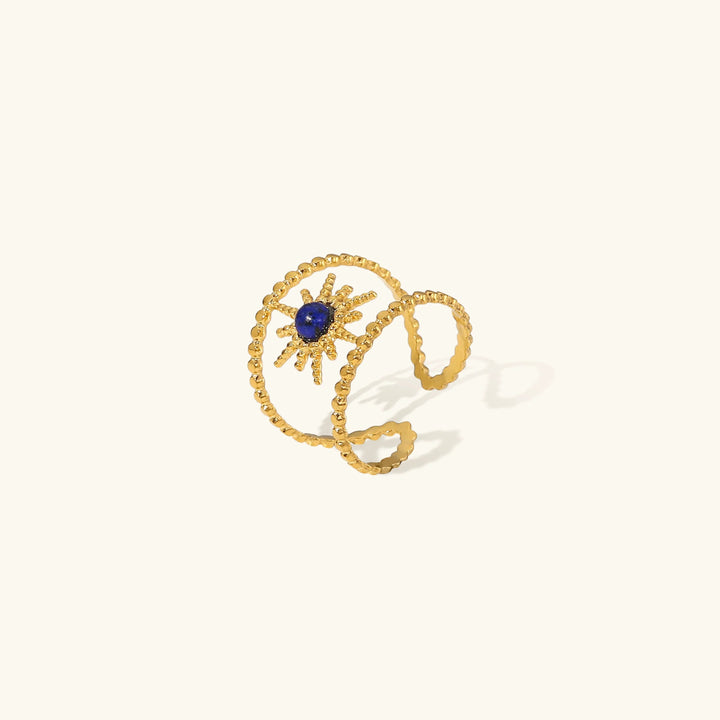 Gold-Plated Adjustable Ring with Celestial Star Design