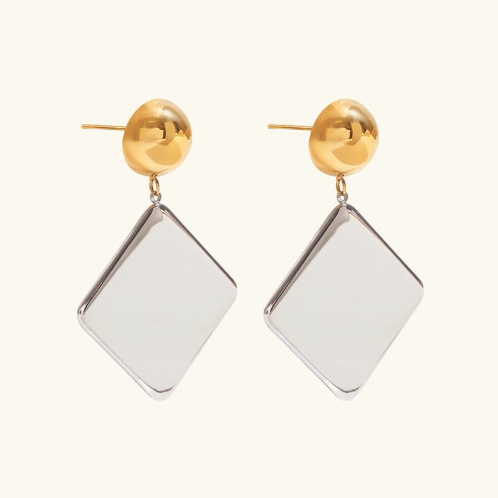 Gold Plated Geometric Drop Earrings for Women