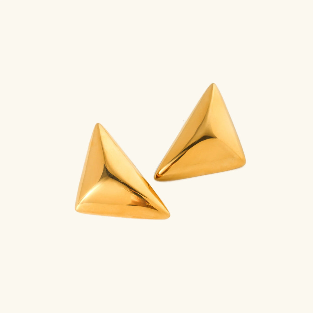 Gold-Plated Geometric Earrings with Polished Finish