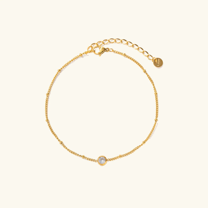 Gold-Plated Anklet with Diamond Simulant