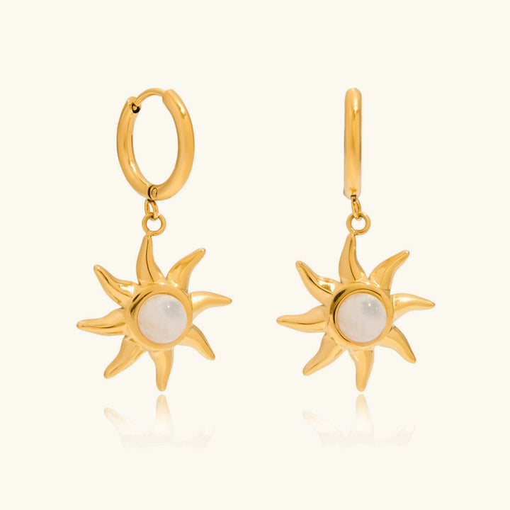 Gold Plated Synthetic Stone Drop Earrings for Women