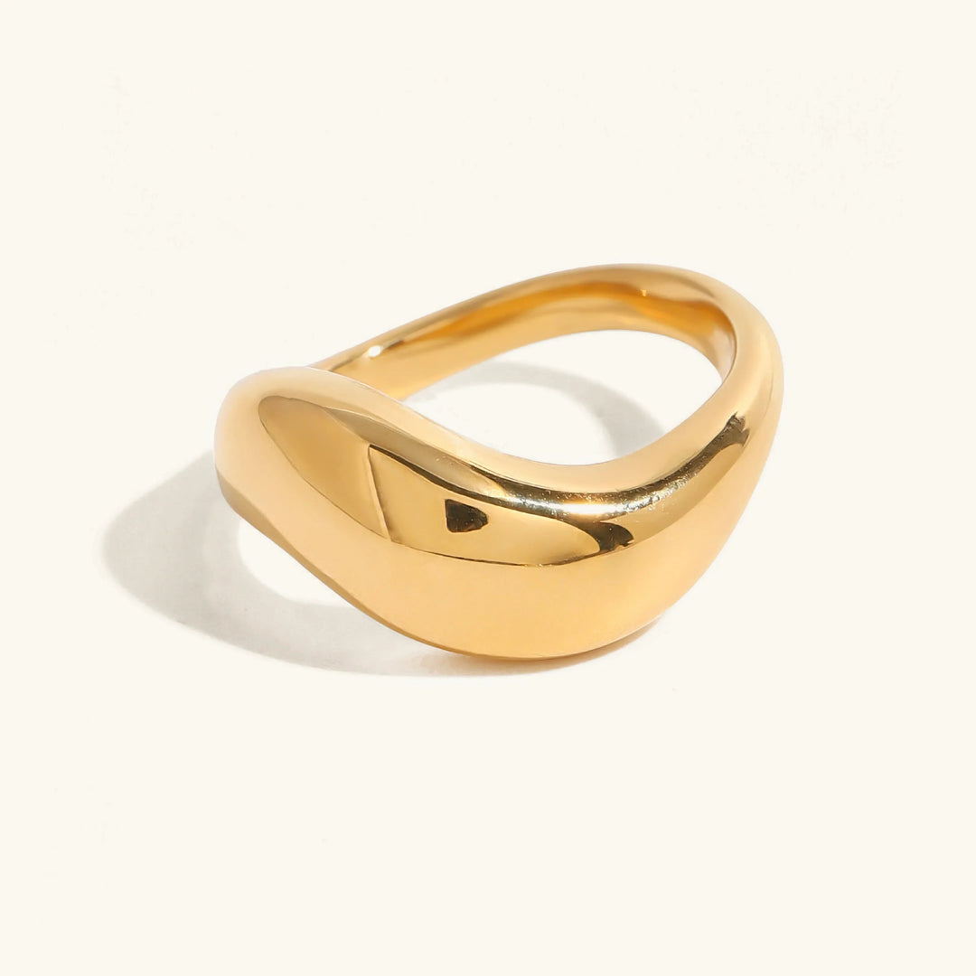 Gold-Plated Formless Ring with Curved Band