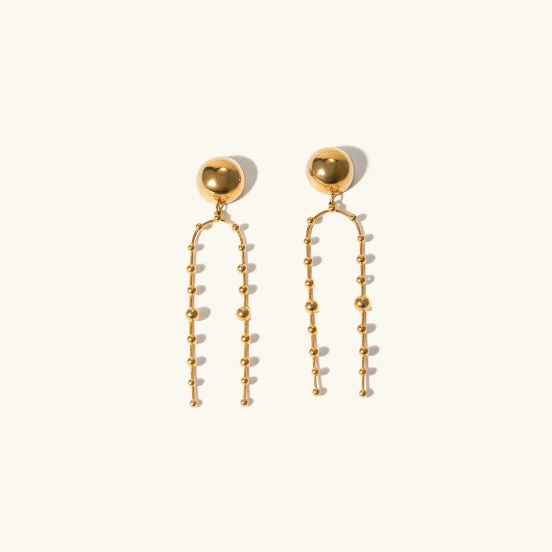 Gold-Plated Tassel Earrings Unique Blend of Elegance