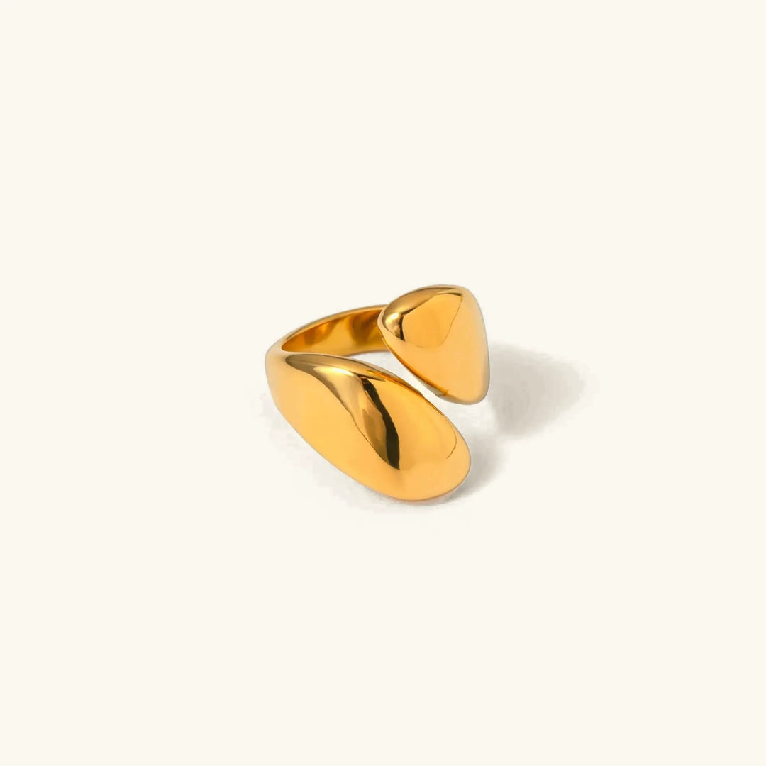 Gold-Plated Adjustable Ring with Sculptural Design