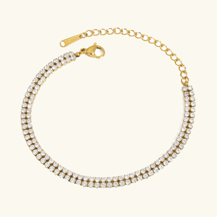 Gold-Plated Cubic Zirconia Tennis Bracelet for Women