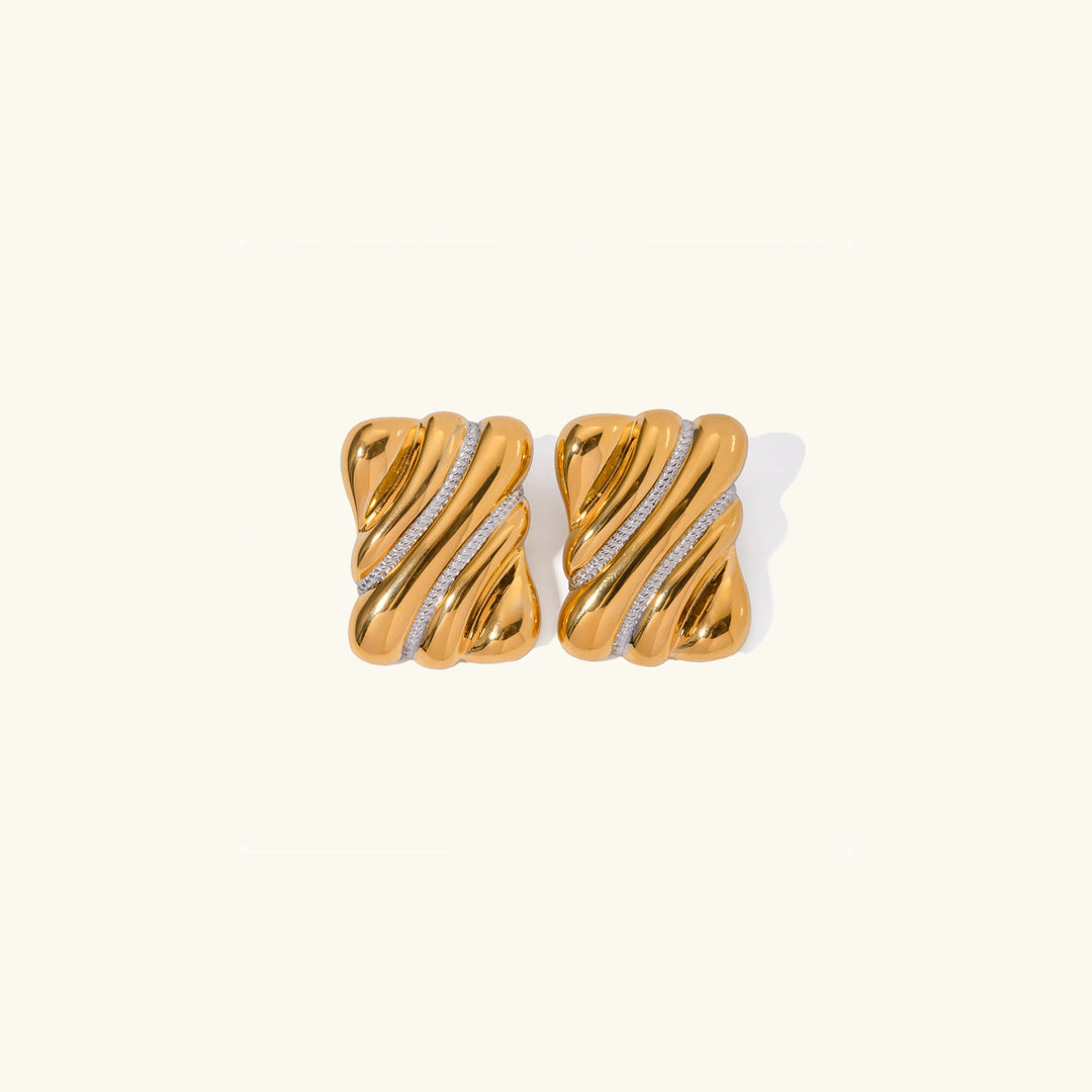 Gold-Plated Vintage-Inspired Earrings with Silver Detailing