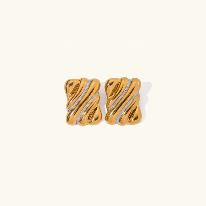 Gold-Plated Vintage-Inspired Earrings with Silver Detailing