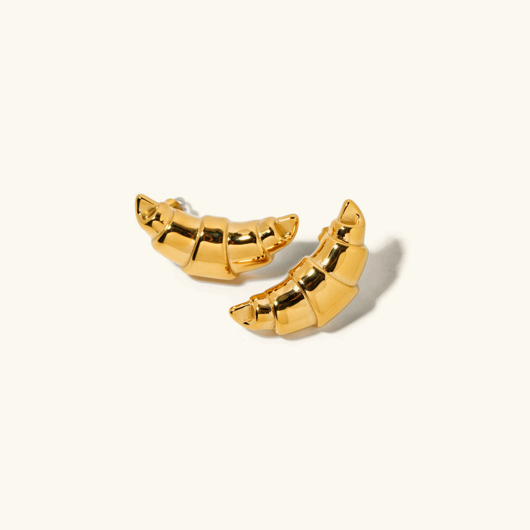 Gold-Plated Chunky Round Stud Earrings