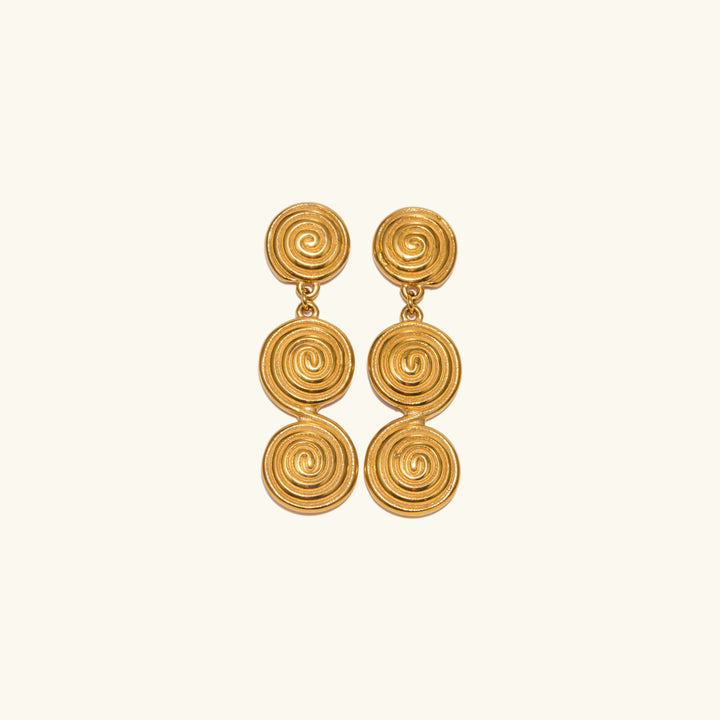 Gold-Plated Infinity Spiral Earrings for Women with Stainless Steel