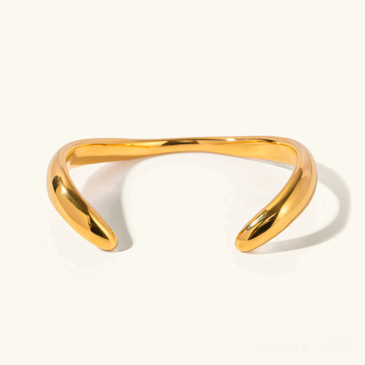 Gold-Plated Contemporary Open Bangle