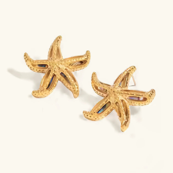 Gold-Plated Starfish Stud Earrings for Women