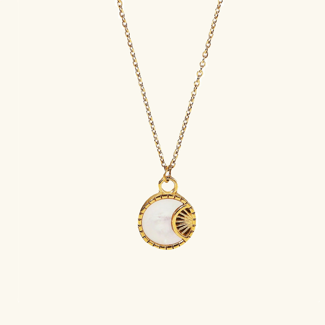 Gold-Plated Freshwater Pearl Necklace with Geometric Pendant