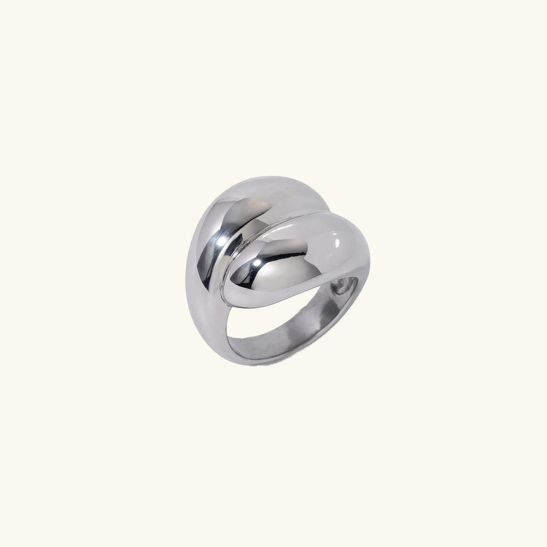 Gold-Plated Twisted Statement Ring for Women