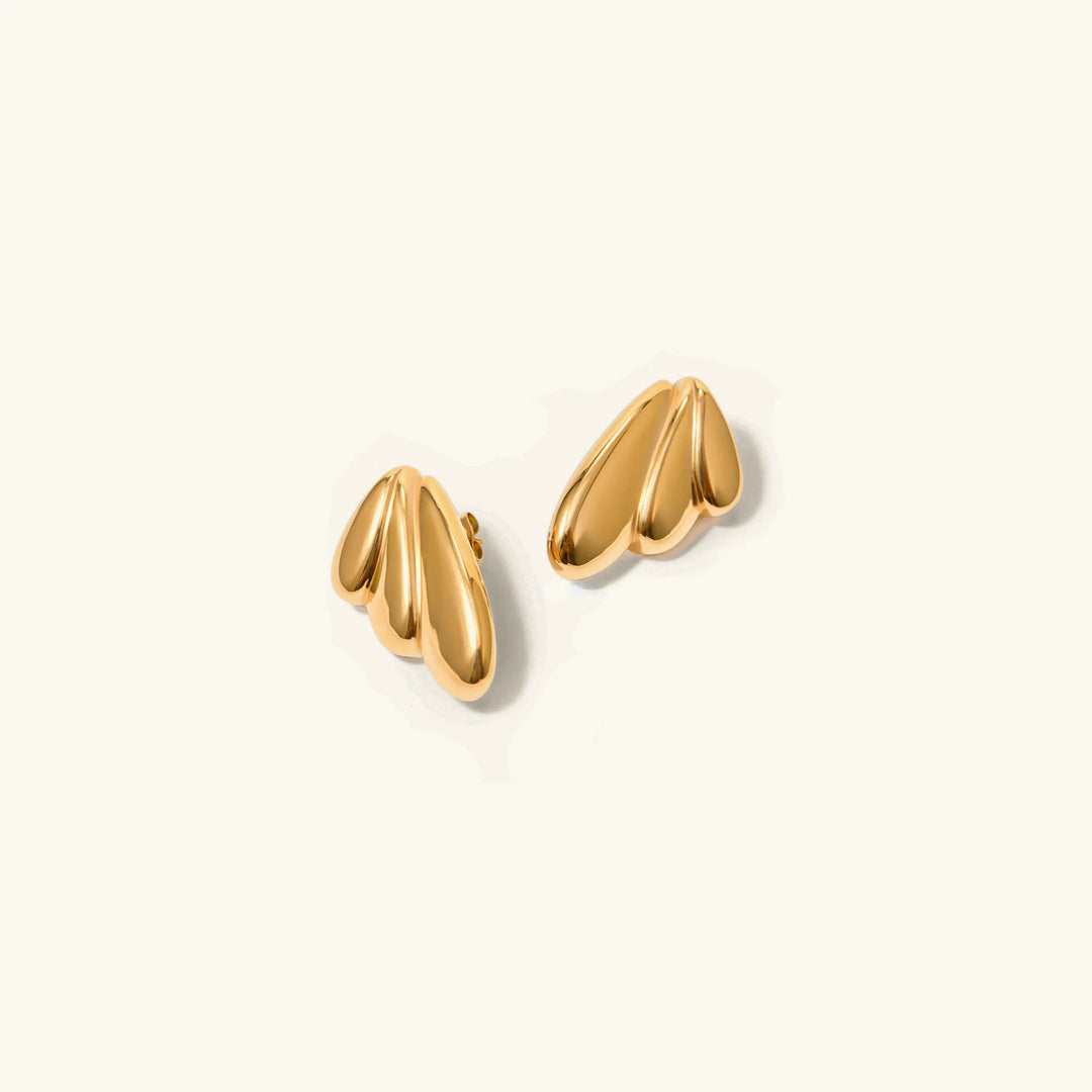 Gold-Plated Angel Wing Earrings with Divine Curves