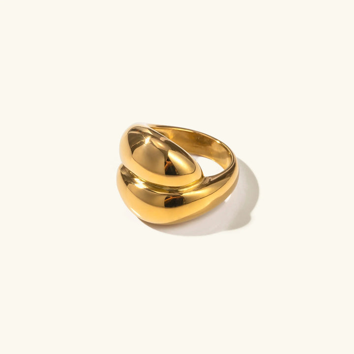 Gold-Plated Twisted Statement Ring for Women