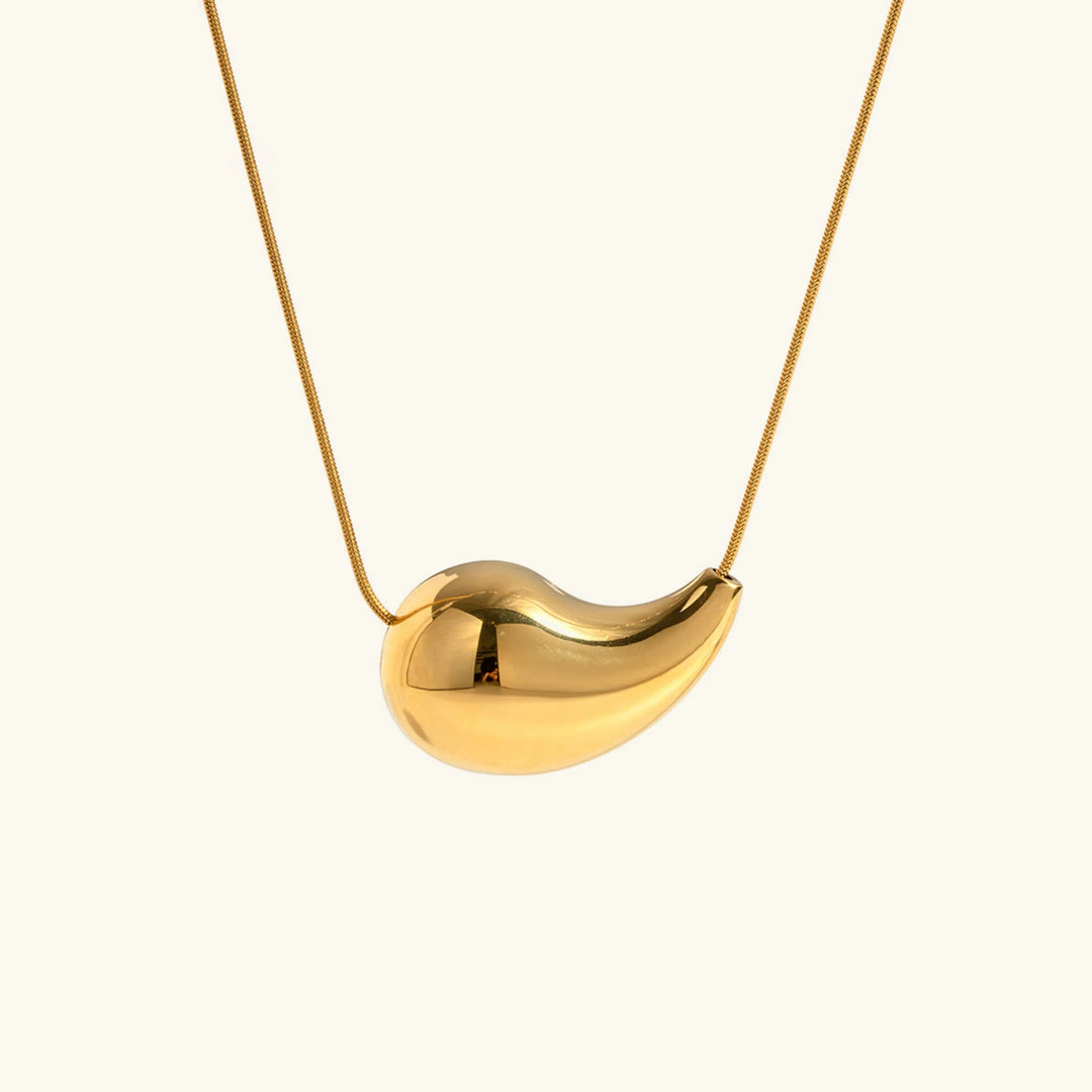 Gold-Plated Teardrop Necklace with Stainless Steel