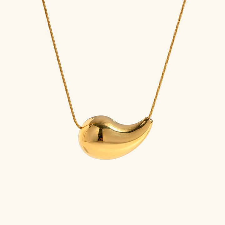 Gold-Plated Teardrop Necklace with Stainless Steel