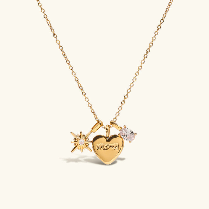 Gold Plated Cubic Zirconia Pendant Necklace for Mom