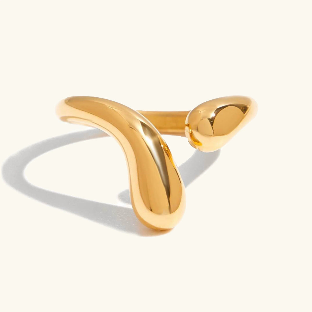 Gold Plated Stainless Steel Twisted Band Ring for Women