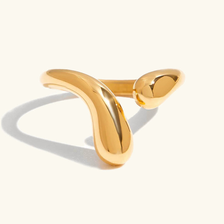 Gold Plated Stainless Steel Twisted Band Ring for Women