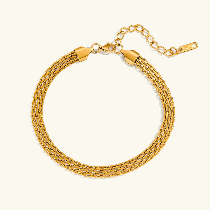 Gold Plated Mesh Chain Anklet for Women