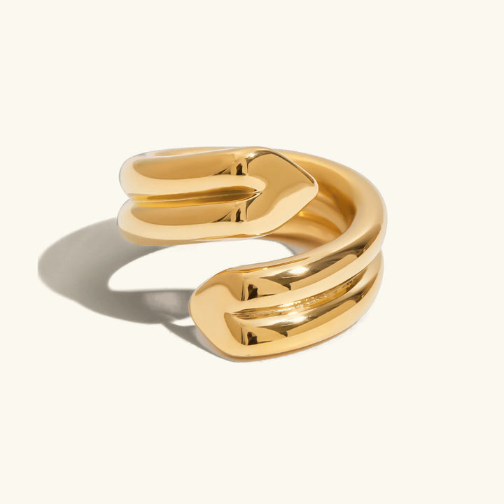 Gold Plated Statement Heart Twist Ring for Women