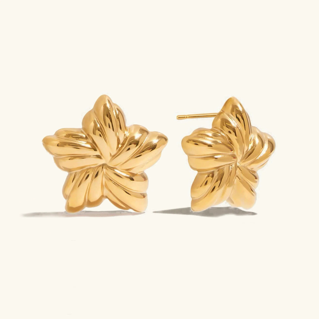 Gold-Plated Star Stud Earrings for Women