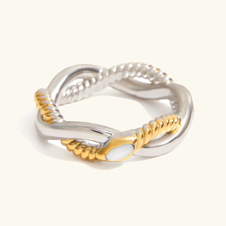 Gold Plated Silver Plated Twisted Band Ring for Women