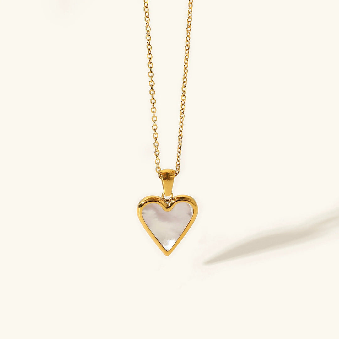 Gold-Plated Heart Necklace with Stainless Steel