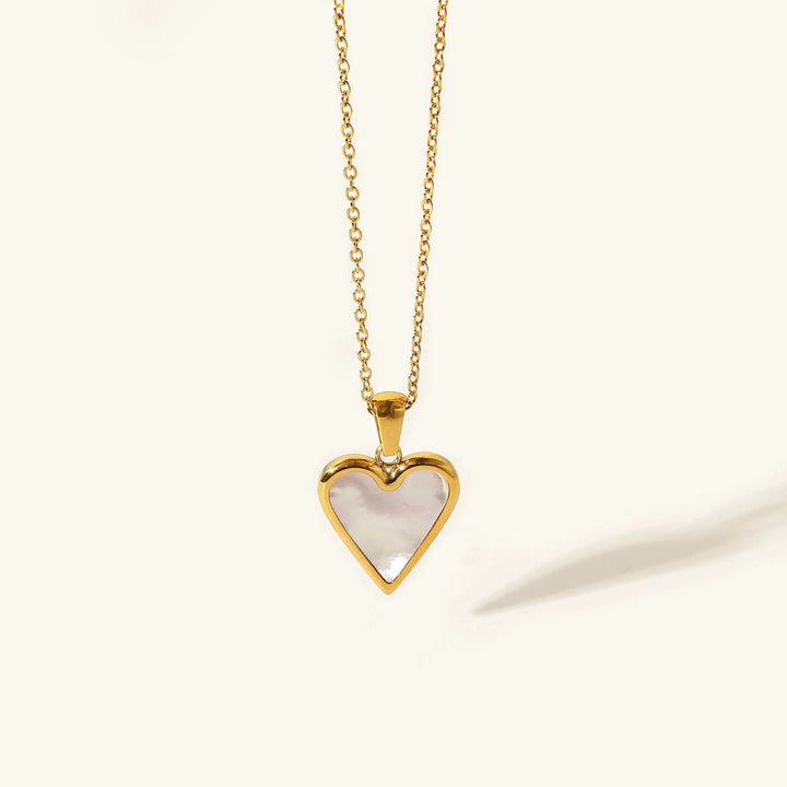 Gold-Plated Heart Necklace with Stainless Steel